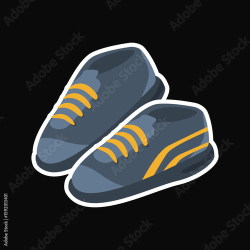 Back to school with stylish gray athletic shoes for sporty students, suitable for educational and sports related designs and projects.