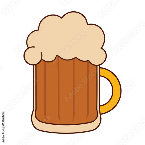 A frosty root beer mug brimming with rich, dark soda and topped with a thick, creamy foam—refreshing, nostalgic, and perfect for a classic American treat.
