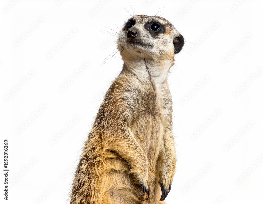 Fototapeta premium Close-up of a meerkat standing alert