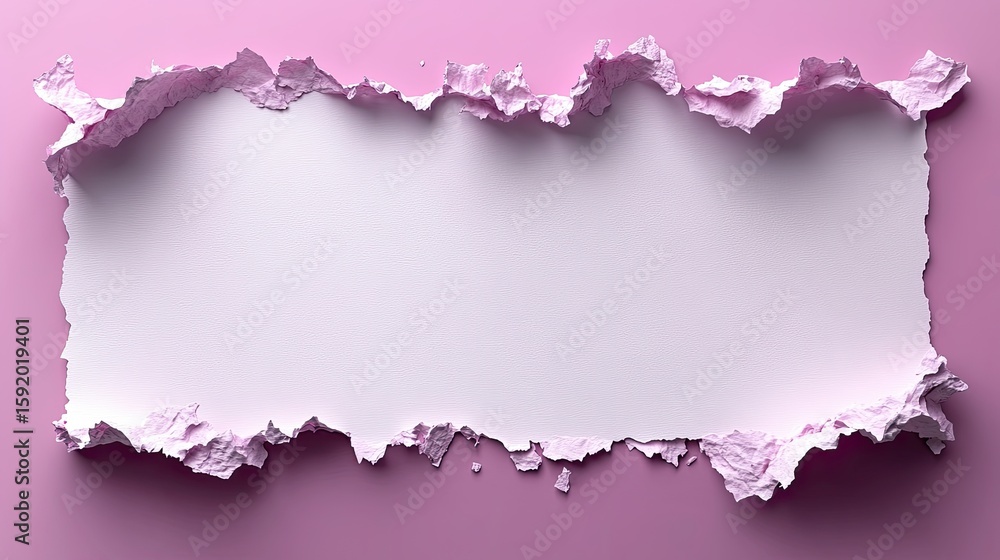 Fototapeta premium Torn Pink Paper Background with Space for Text
