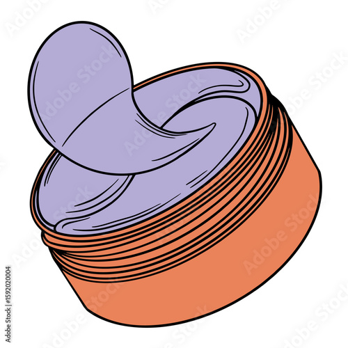 Under Eye Patches in the jar. Skincare, Moisturizing, hydrogel. Face mask. Hand drawn colorful digital illustration. Sticker for printing. High resolution. Vector EPS10 and IPG