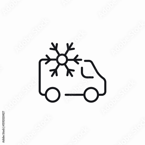 freezer truck torage icon sign vector