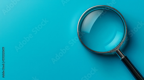 Wallpaper Mural Close-up of a magnifying glass on a blue background Torontodigital.ca