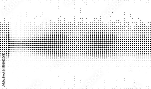 Black and white halftone pattern featuring repeating dots and wave design