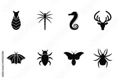 Black vector silhouettes of horses, people, and a dog in various sport and dance poses