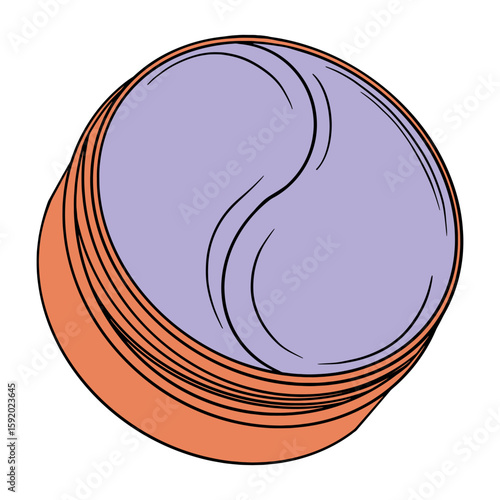 Under Eye Patches in the jar. Skincare, Moisturizing, hydrogel. Face mask. Hand drawn colorful digital illustration. Sticker for printing. High resolution. Vector EPS10 and IPG