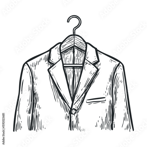 Elegant formal suit hanging on a hanger for special occasions