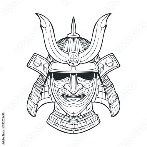 Samurai warrior helmet with sunglasses design for apparel prints