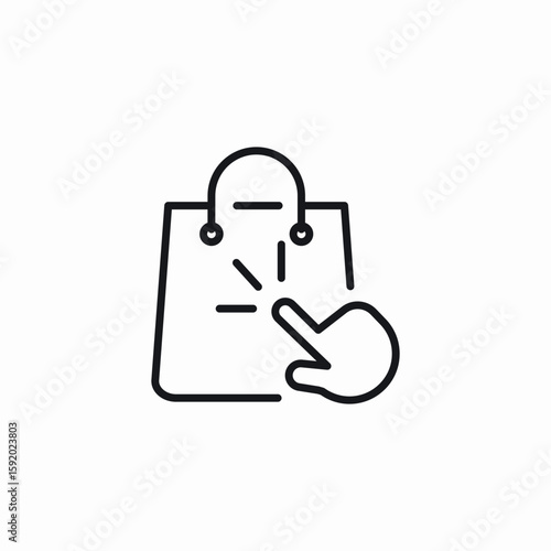 shopping bag tap icon sign vector