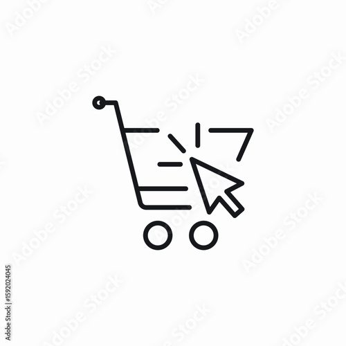 shopping cart click icon sign vector
