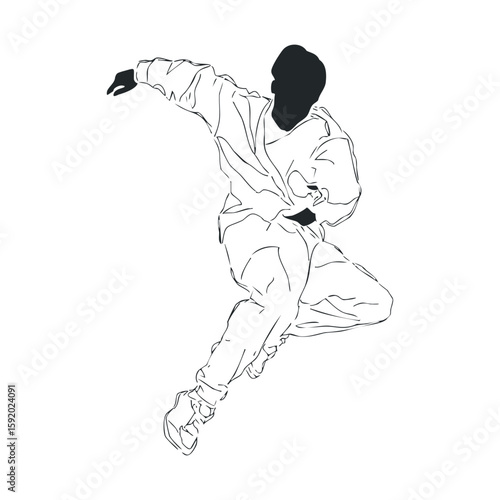 Dynamic dance movement in urban style and contemporary perspective