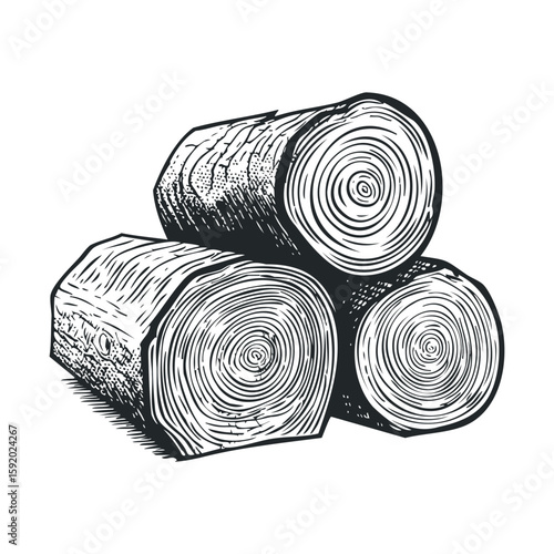 Rustic wooden logs stacked for home projects and craftsmanship