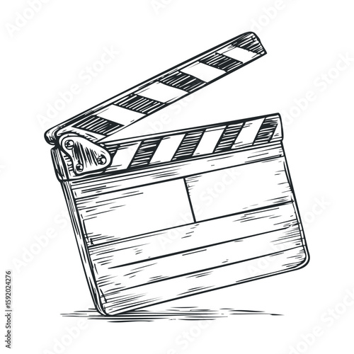Creative film production clapperboard for movie making design