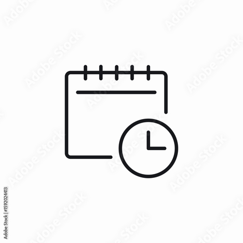 spiral calendar time icon sign vector