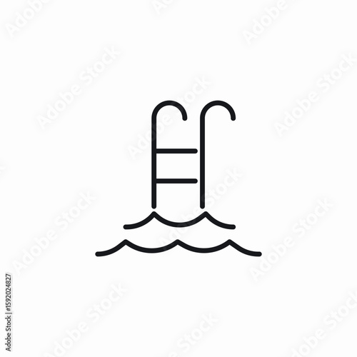 swim ladder icon sign vector