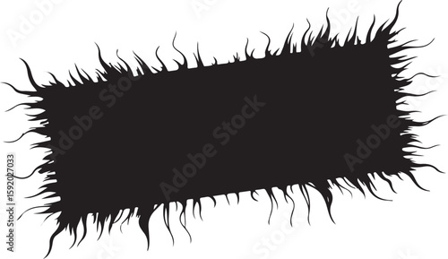 Black abstract shape with spiky edges white