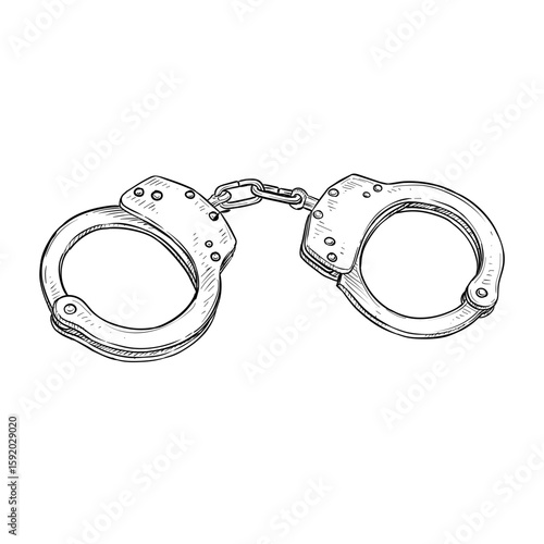 handcuffs vector hand drawn illustration