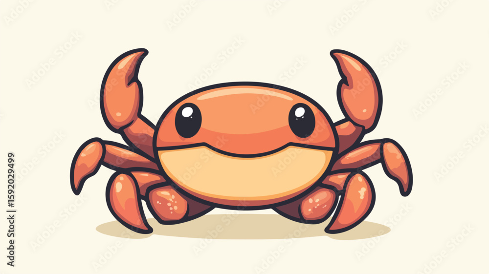 Obraz premium Adorable Cartoon Crab Illustration for Design Projects and Prints