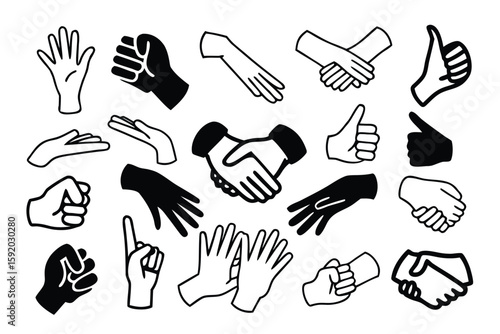 collaction of hands sign.eps