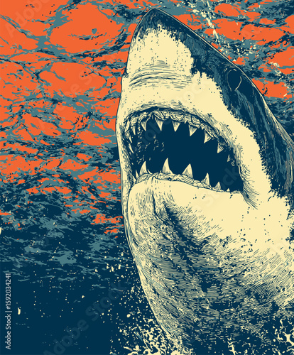 Underwater Predator  Shark Mouth Close-Up