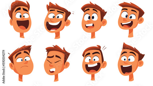Humorous Cartoon Characters in Various Poses and Expressions