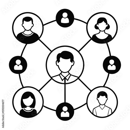 social networks connections  communication outline vectors