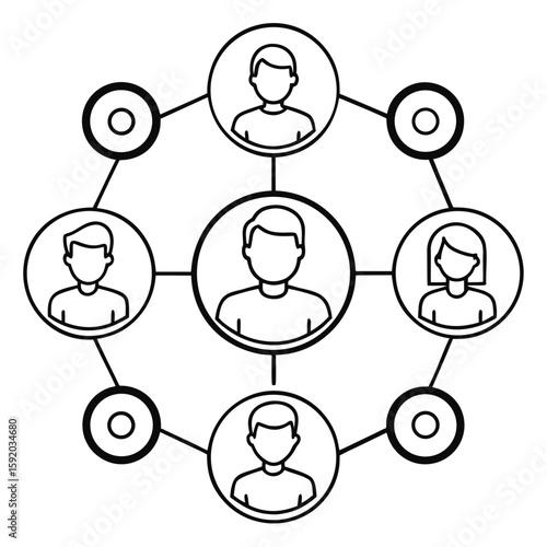 social networks connections  communication outline vectors