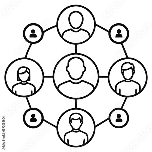 social networks connections  communication outline vectors