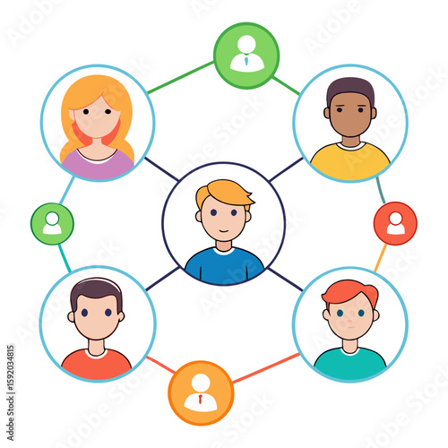 social networks connections  communication outline vectors