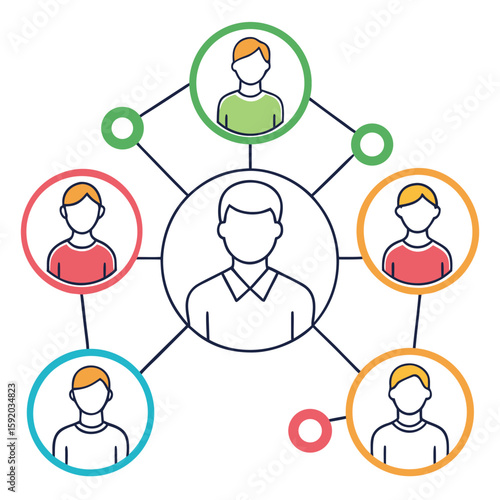 social networks connections  communication outline vectors