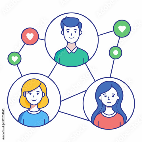 social networks connections  communication outline vectors