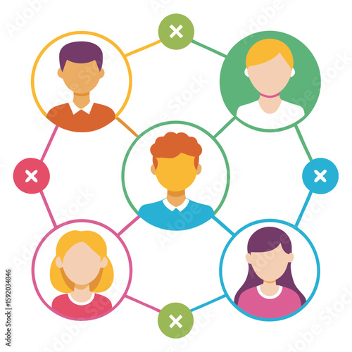 social networks connections  communication outline vectors