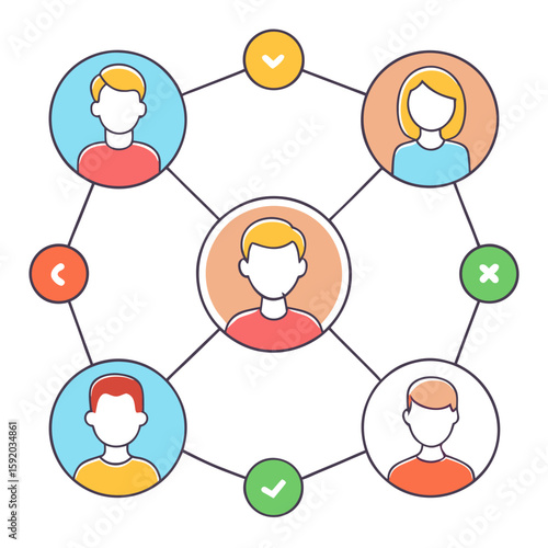 social networks connections  communication outline vectors