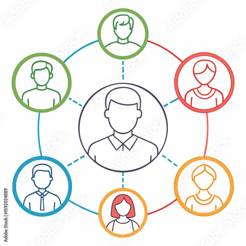 social networks connections  communication outline vectors