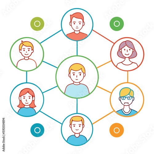 social networks connections  communication outline vectors