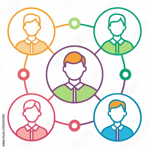 social networks connections  communication outline vectors