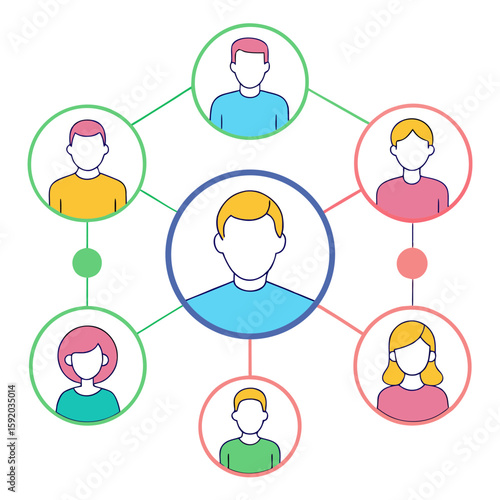 social networks connections  communication outline vectors