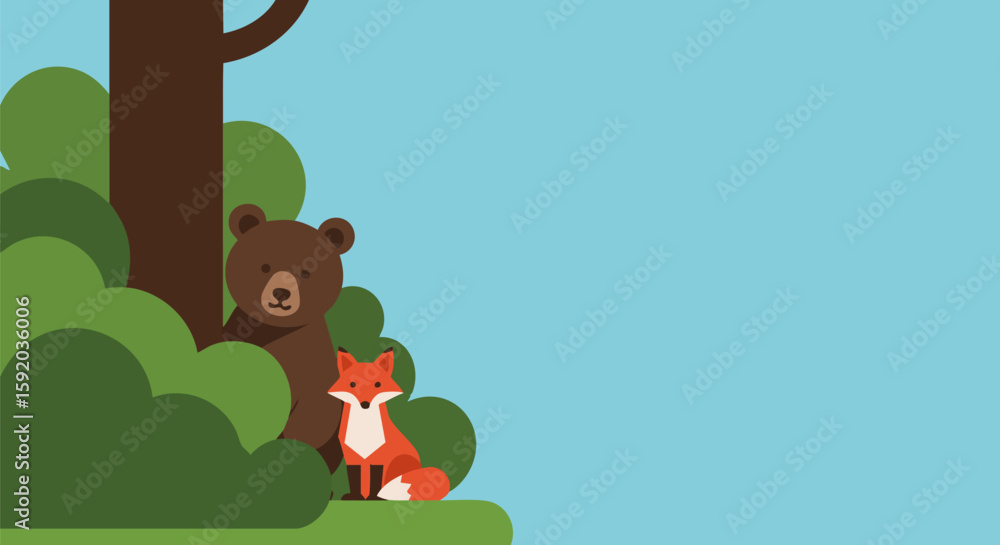 Fototapeta premium Forest Friends Corner