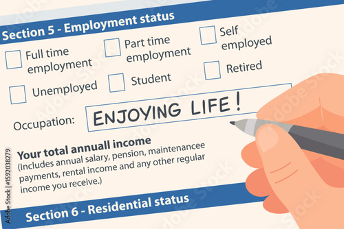 retirement retired enjoyment form application finance pension occupation illustration clipart