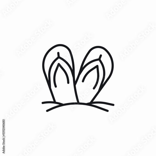 summer sandals icon sign vector