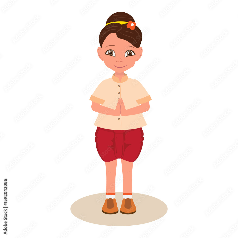 Fototapeta premium Flat Illustration of Sawasdee. Item 2