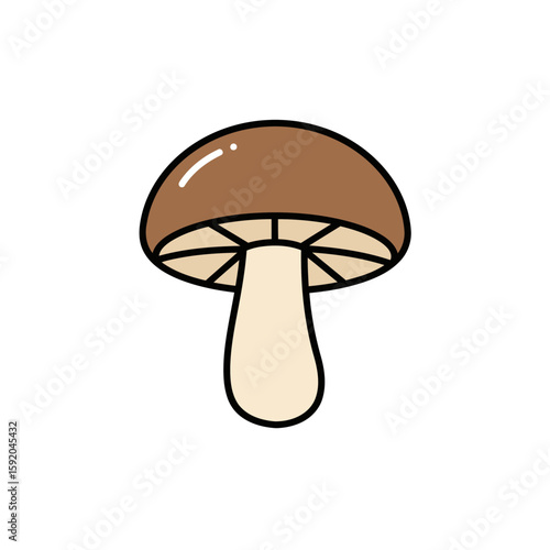 A minimalist mushroom vector icon for wellness and nature