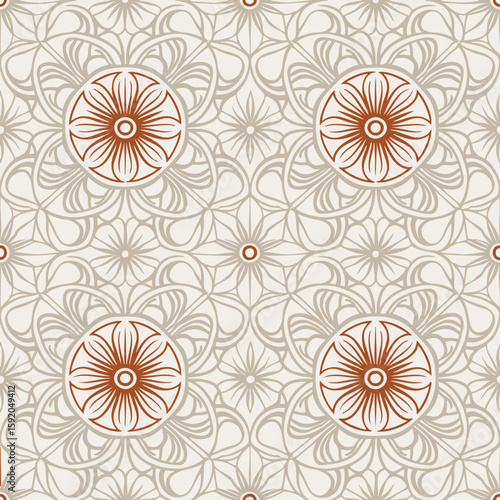 Ornement décoratif Motif abstrait Fleur Etoile Réseau de style oriental