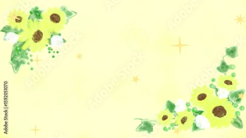  夏カワイイ・ひまわりキラキラフレーム