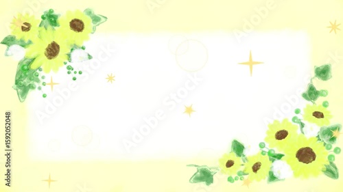  夏カワイイ・ひまわりキラキラフレーム