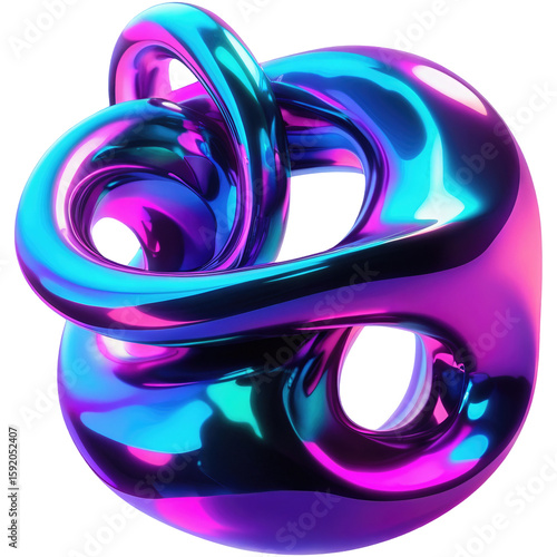 Holographic Liquid 3D Abstract Shape