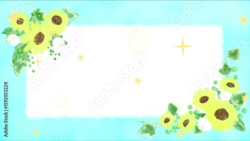  夏カワイイ・ひまわりキラキラフレーム
