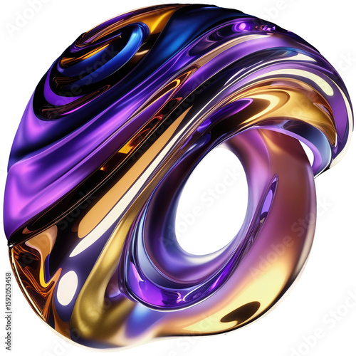 3D Fluid Iridescent Neon Loop