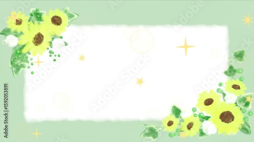  夏カワイイ・ひまわりキラキラフレーム