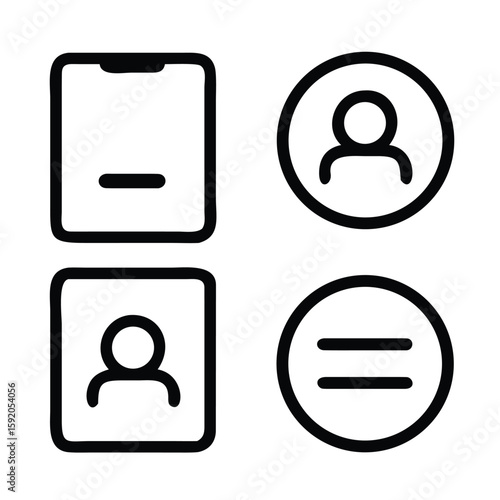 Minimal line icons for UI/UX mobile app –
User Group, Admin, Moderator, Member, Invite, Block, Follow, Unfollow, Friend, Request